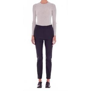 NEW RENGGLI straight leg leather pants in dark brown